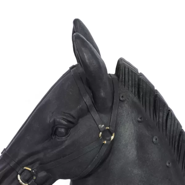 Statues & Figurines-Kirkland's Home Horse Head Statue, 12 In. Black