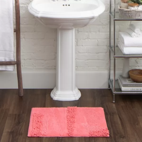 Bathroom Rugs-Kirkland's Home Hot Asymmetrical Cotton Bath Mat, 24 In. Pink