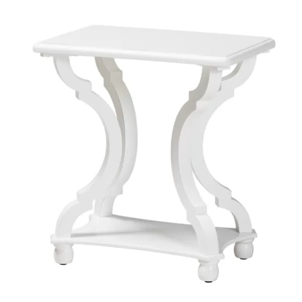 Accent & End Tables-Kirkland's Home Hourglass Wood Accent Table White