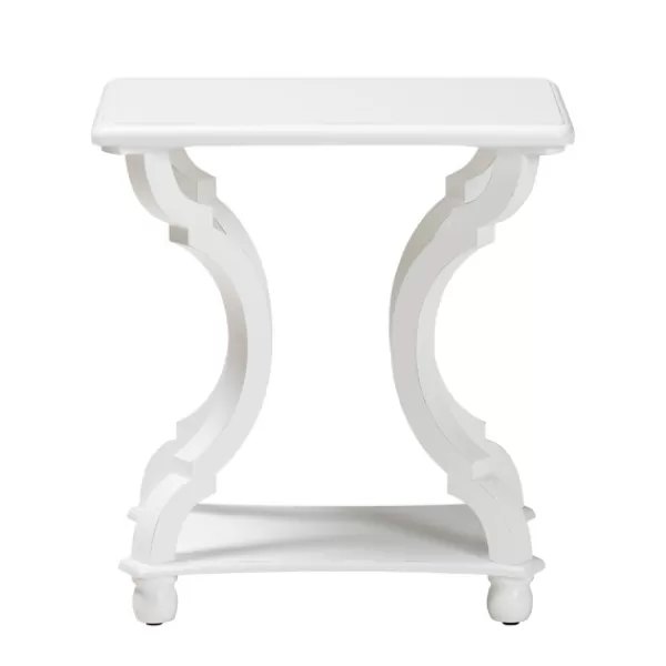 Accent & End Tables-Kirkland's Home Hourglass Wood Accent Table White