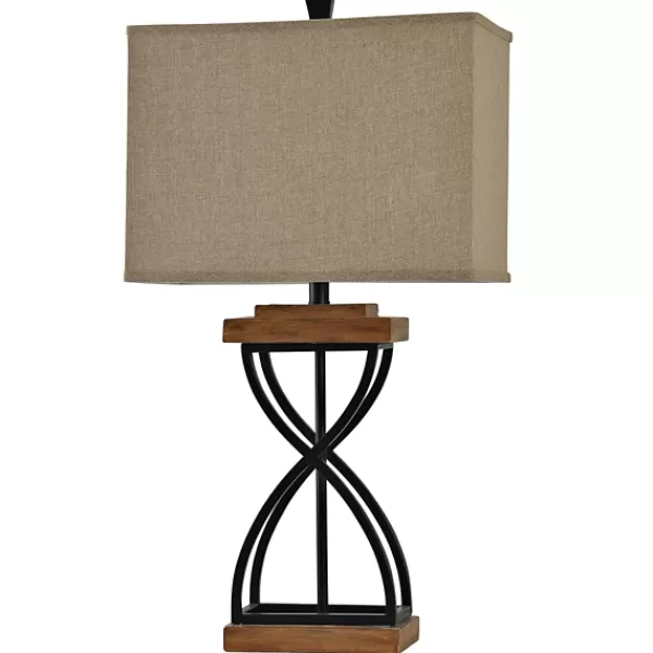Table Lamps-Kirkland's Home Hourglass X Table Lamp Tan