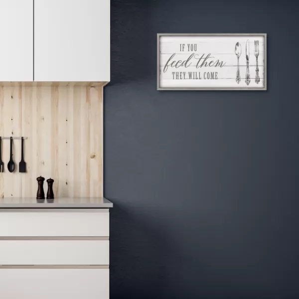 Wall Quotes & Signs-Kirkland's Home If You Feed Them Framed Canvas Art Print White/Gray