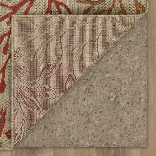 Outdoor Rugs-Kirkland's Home Ikat Coral Sunset Outdoor Area Rug, 5X7 Red/Gray/Yellow