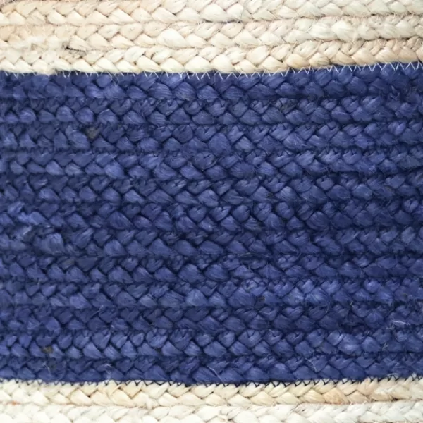 Baskets & Boxes-Kirkland's Home Indigo Bold Striped Jute Basket, 17 In. Blue/Ivory