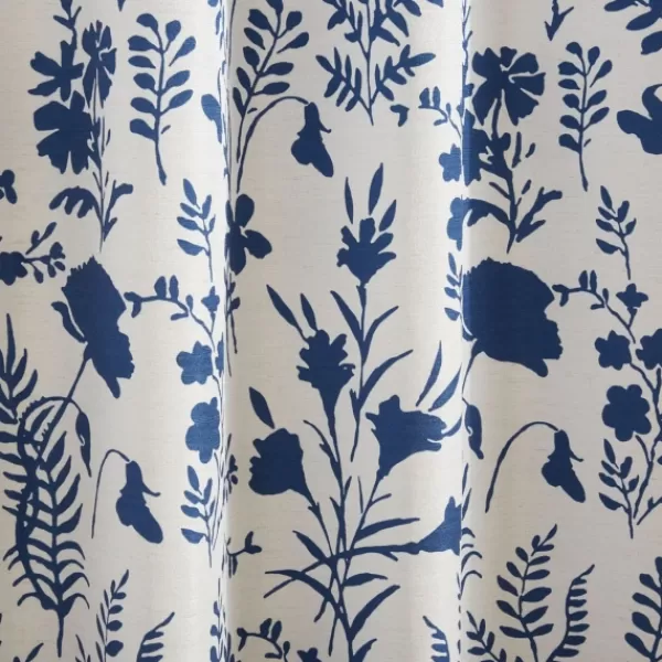 Curtains & Drapes-Kirkland's Home Indigo Floral 2-Pc. Curtain Panel Set, 84 In. Blue/White