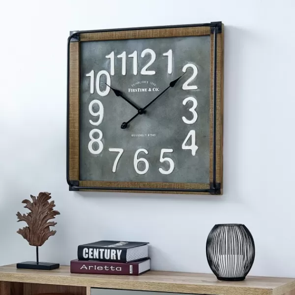 Clocks-Kirkland's Home Industrial Square Liam Clock