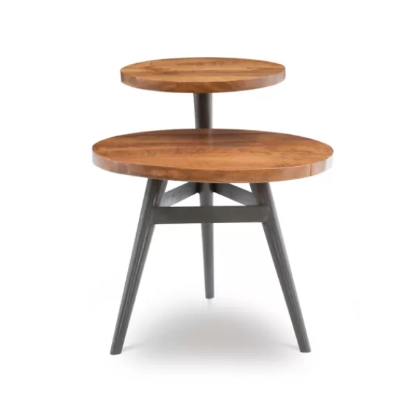 Accent & End Tables-Kirkland's Home Industrial Two-Tiered Gunmetal Accent Table Brown