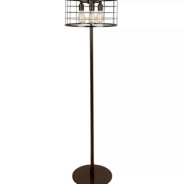 Floor Lamps-Kirkland's Home Industrial Wire Floor Lamp Black