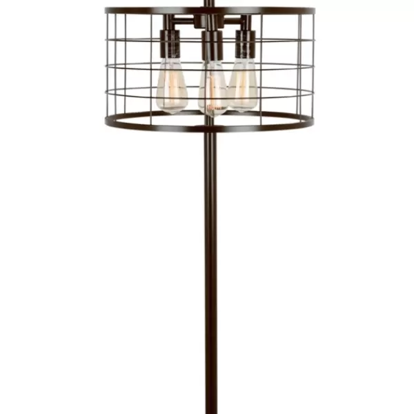 Floor Lamps-Kirkland's Home Industrial Wire Floor Lamp Black
