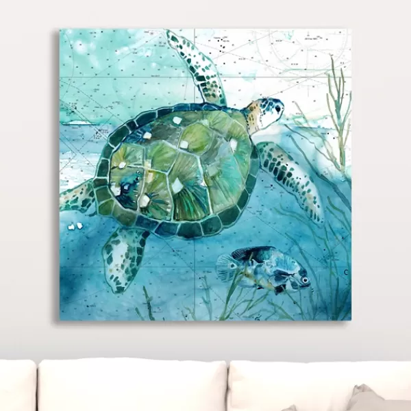 Canvas Art-Kirkland's Home Island Swim I Giclee Canvas Art Print Blue/Green