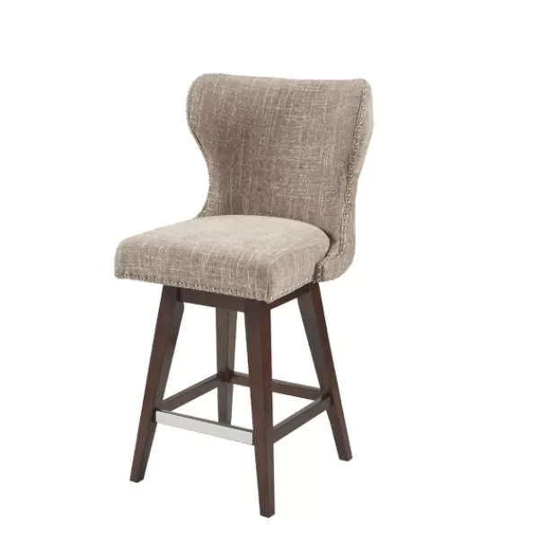 Bar Stools & Counter Height Stools-Kirkland's Home Ivey High Wingback Swivel Counter Stool Brown