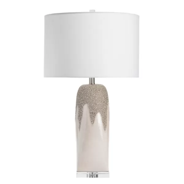 Table Lamps-Kirkland's Home Ivory Ceramic Textured Base Table Lamp White