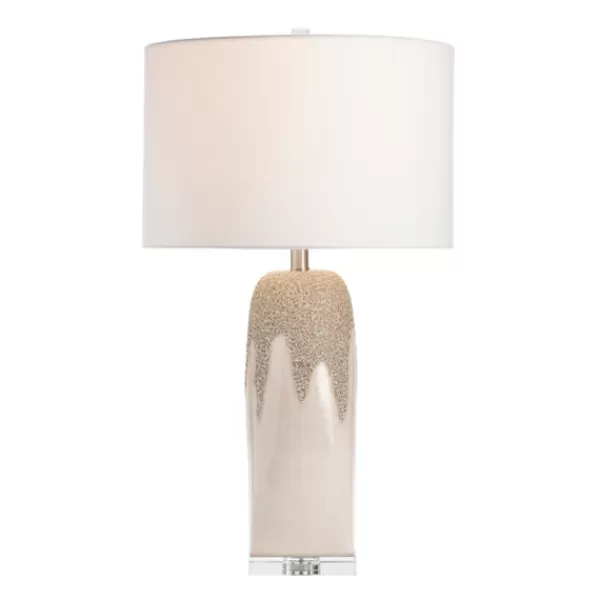 Table Lamps-Kirkland's Home Ivory Ceramic Textured Base Table Lamp White