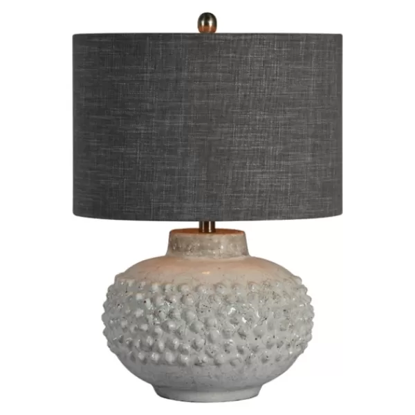 Table Lamps-Kirkland's Home Ivory Hobnail Table Lamp Gray