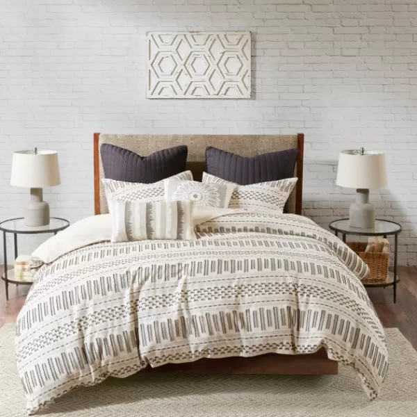 Comforters-Kirkland's Home Ivory Jacquard King 3-Pc. Comforter Set Tan/Ivory