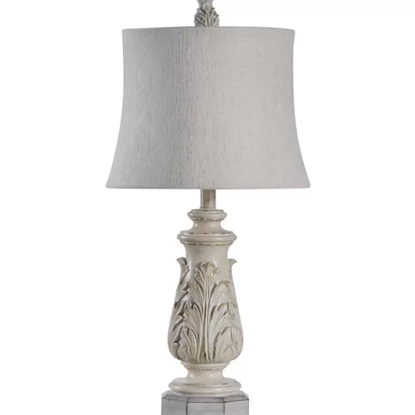 Table Lamps-Kirkland's Home Ivory Leaf Scroll Table Lamp White