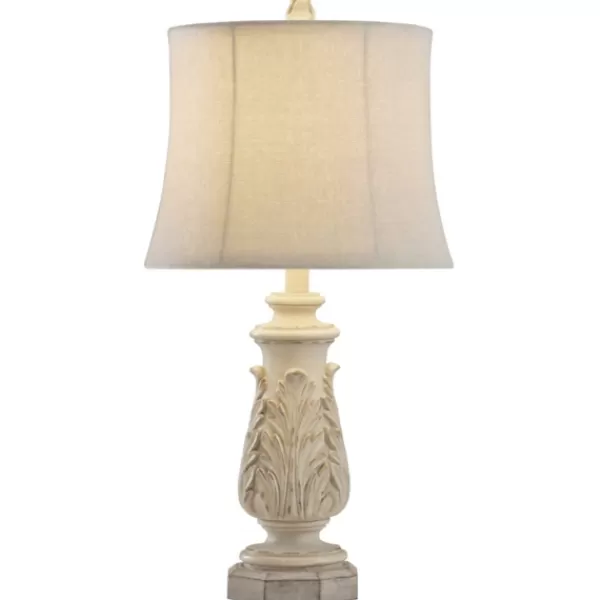 Table Lamps-Kirkland's Home Ivory Leaf Scroll Table Lamp White