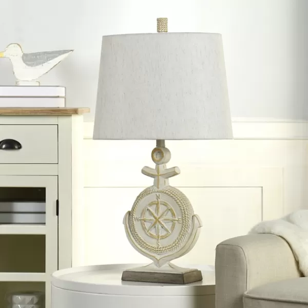 Table Lamps-Kirkland's Home Ivory Nautical Anchor Table Lamp White