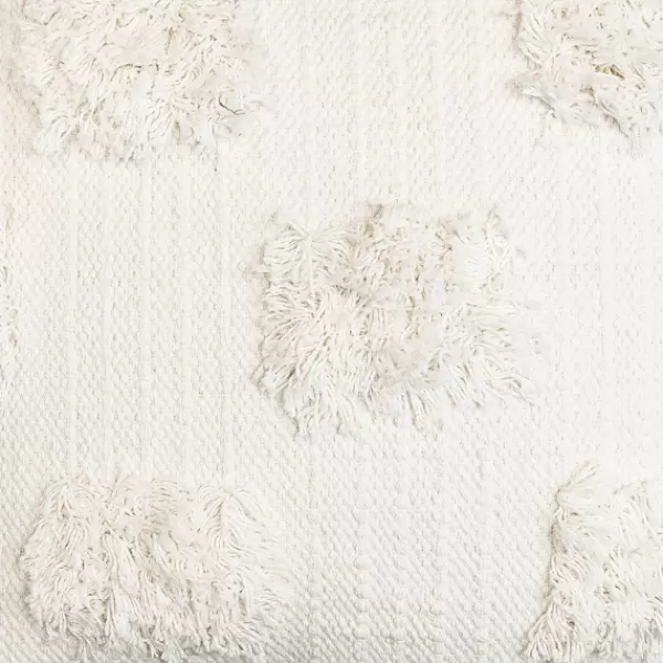 Pillows-Kirkland's Home Ivory Tufted Dots Throw Pillow White