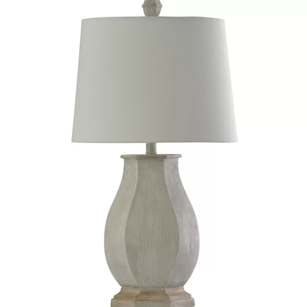 Table Lamps-Kirkland's Home Ivory Wirebrushed Oval Table Lamp White