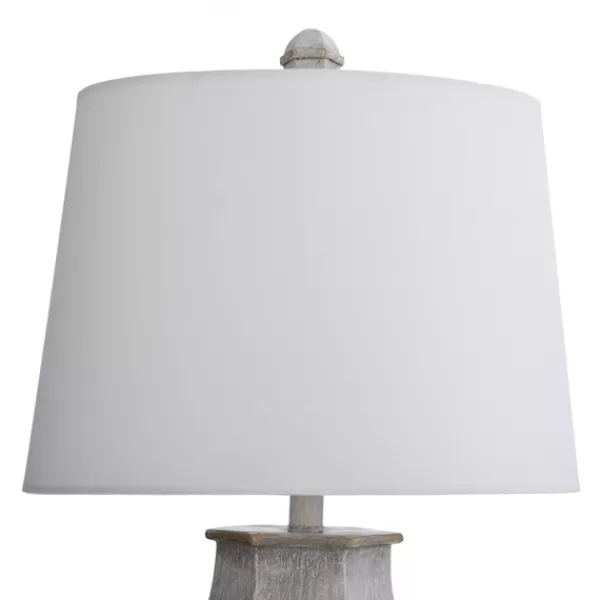 Table Lamps-Kirkland's Home Ivory Wirebrushed Oval Table Lamp White