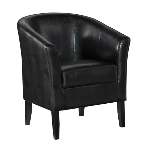 Accent Chairs-Kirkland's Home Jack Barrel Back Club Chair Black