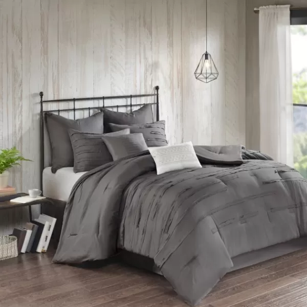 Comforters-Kirkland's Home Janeta 8-Pc. Queen Comforter Set Gray