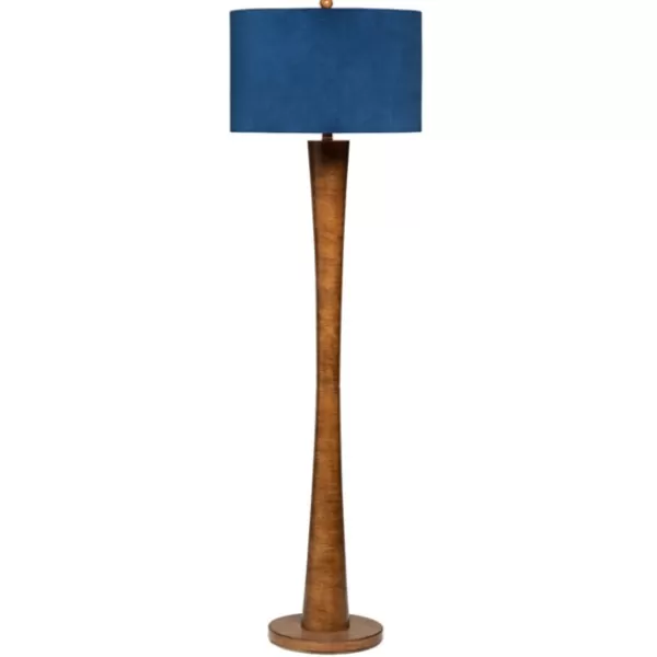Floor Lamps-Kirkland's Home Janis Bronze And Teal Velvet Floor Lamp Blue