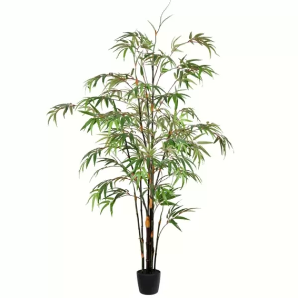 Trees & Topiaries-Kirkland's Home Japanese Bamboo Tree In Black Planter, 5 Ft.