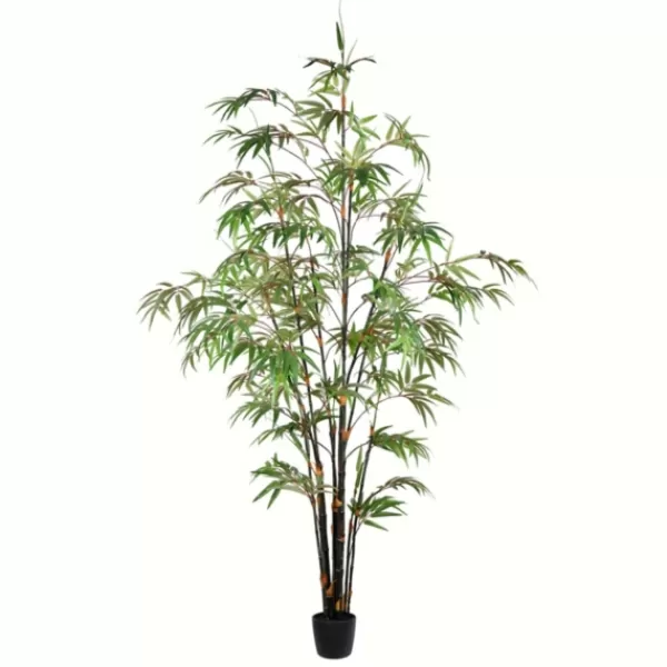 Trees & Topiaries-Kirkland's Home Japanese Bamboo Tree In Black Planter, 6 Ft.