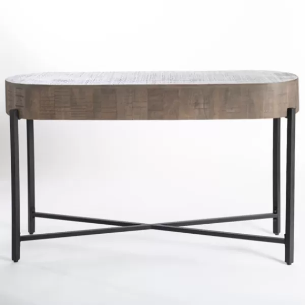 Console Tables-Kirkland's Home Jodi Mango Wood Console Table Gray/Black