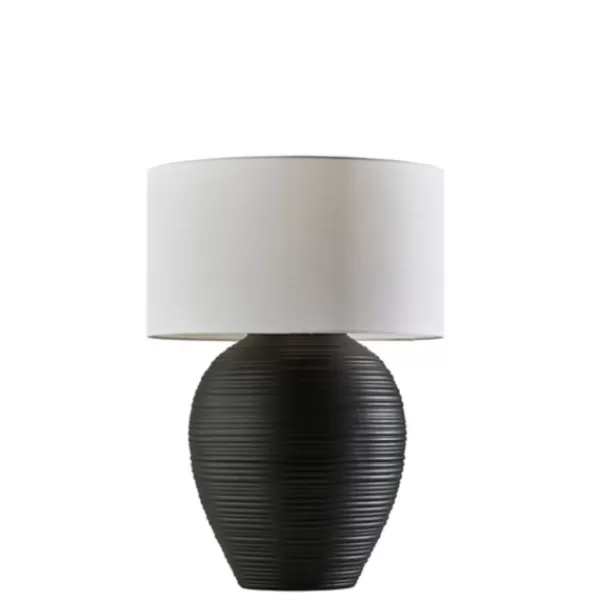 Table Lamps-Kirkland's Home Johanssen Black Ribbed Table Lamp White