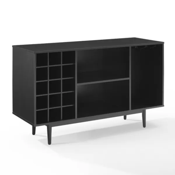 Cabinets & Sideboards-Kirkland's Home Josette Wood Open Wine Cabinet Black