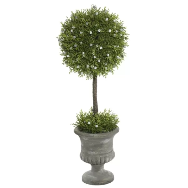 Trees & Topiaries-Kirkland's Home Juniper Ball Tree In Pedestal Urn