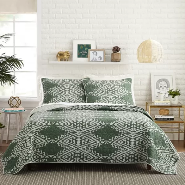 Quilts-Kirkland's Home Justina Blakeney Aisha King Quilt Set Green