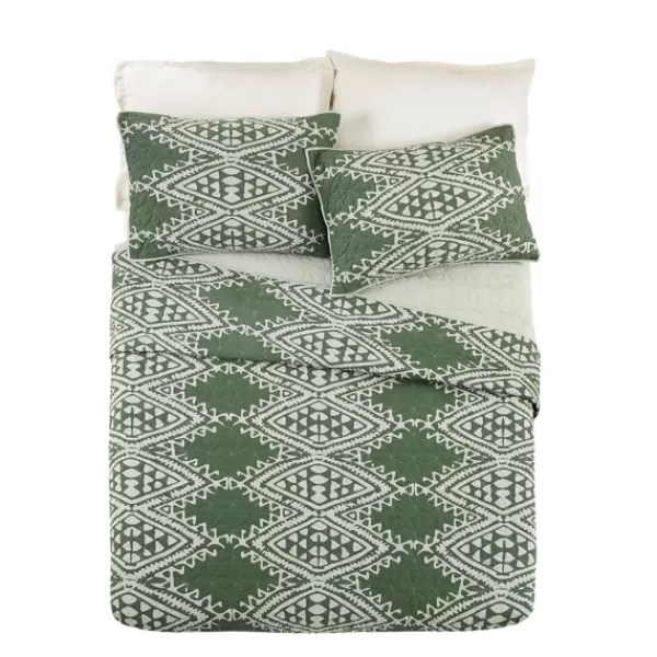 Quilts-Kirkland's Home Justina Blakeney Aisha King Quilt Set Green