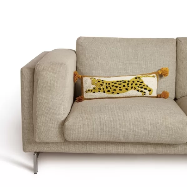 Pillows-Kirkland's Home Justina Blakeney Cheetah Wool Lumbar Pillow Yellow/White