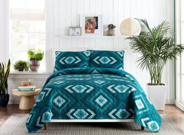 Quilts-Kirkland's Home Justina Blakeney Midway 3-Pc. King Quilt Set Blue
