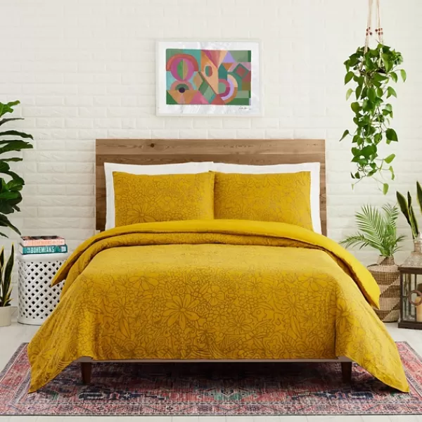 Duvets-Kirkland's Home Justina Blakeney Nature King Duvet Set Yellow