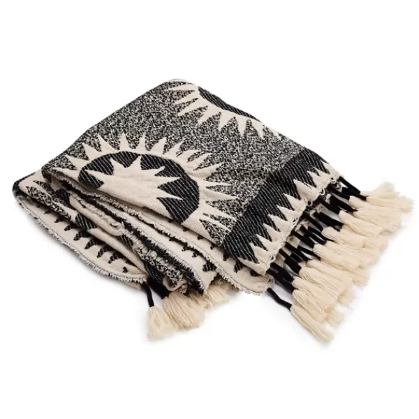 Blankets & Throws-Kirkland's Home Justina Blakeney Sun Medallion And Dots Throw Black/Ivory