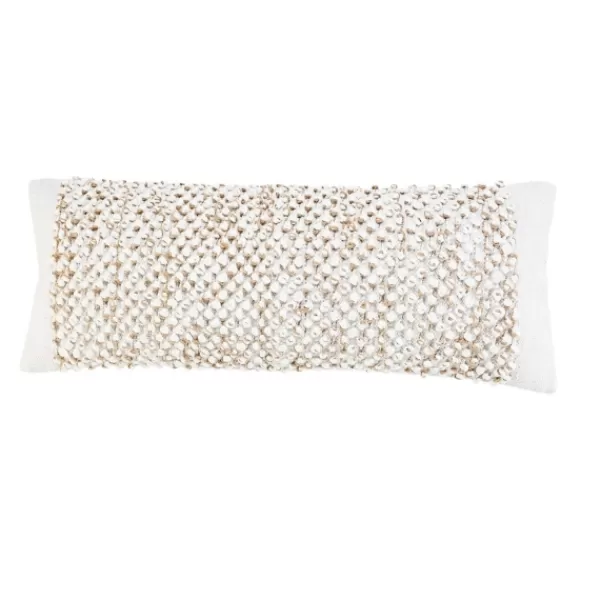 Pillows-Kirkland's Home Jute Hand Knotted Lumbar Pillow White