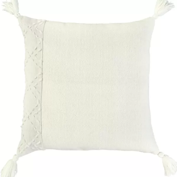 Pillows-Kirkland's Home Kantha Stitch Recycled Throw Pillow Ivory