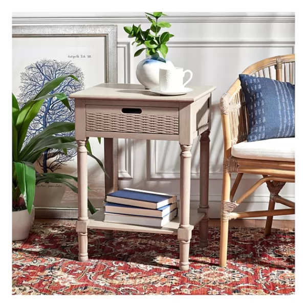 Accent & End Tables-Kirkland's Home Karson Carved Turned Legs Accent Table Gray