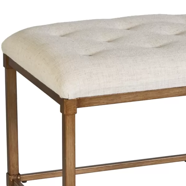 Benches & Ottomans-Kirkland's Home Katherine Backless Vanity Stool Tan