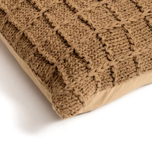 Pillows-Kirkland's Home Knit Cotton Pillow Brown