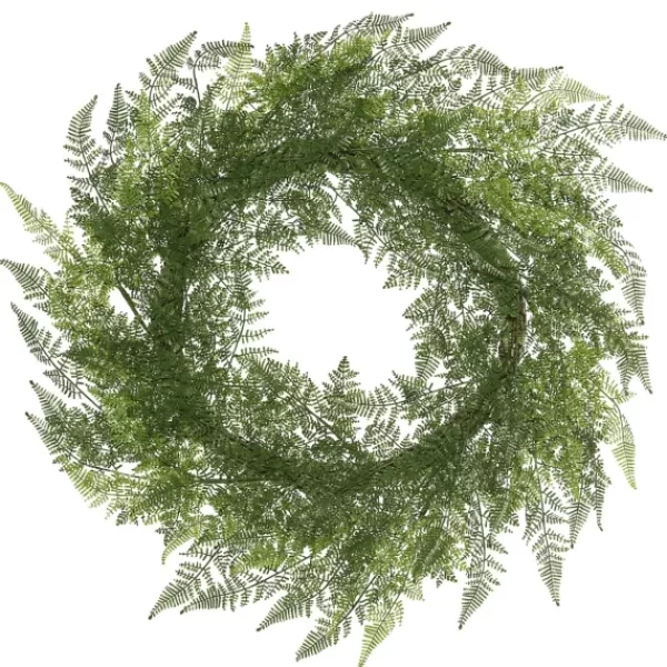 Wreaths-Kirkland's Home Lace Fern Wreath, 30 In. Green