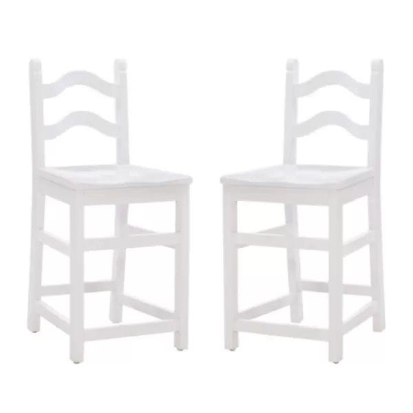 Bar Stools & Counter Height Stools-Kirkland's Home Ladder Back Counter Stools, Set Of 2 White