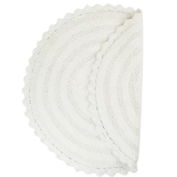 Bathroom Rugs-Kirkland's Home Large Crochet Round Bath Mat White