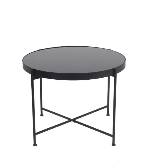 Accent & End Tables-Kirkland's Home Large Metal And Glass Side Table Black