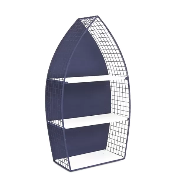 Shelves-Kirkland's Home Large Navy And White Rowboat Bookshelf, 30 In.